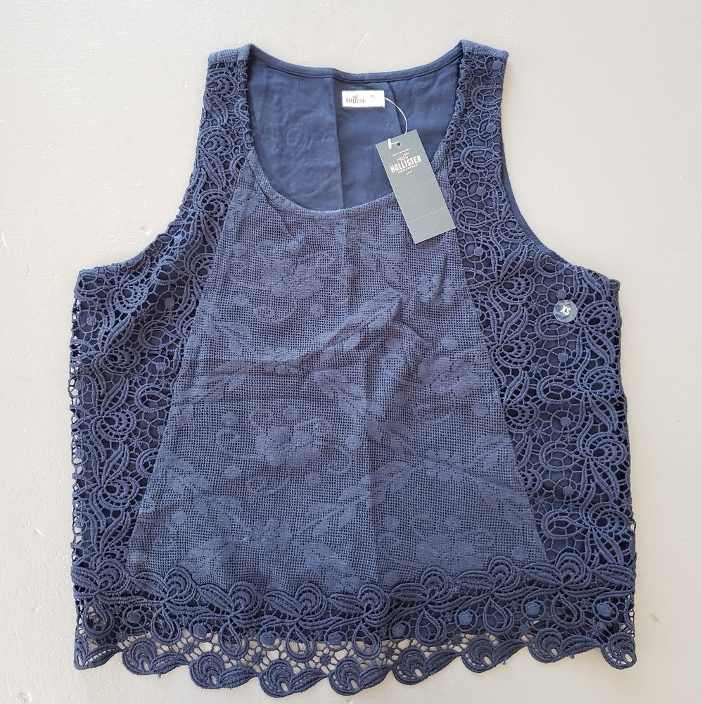 NWT Hollister Navy XS Fringe Tank!
